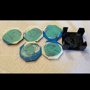 5 coasters with joker epoxy home made